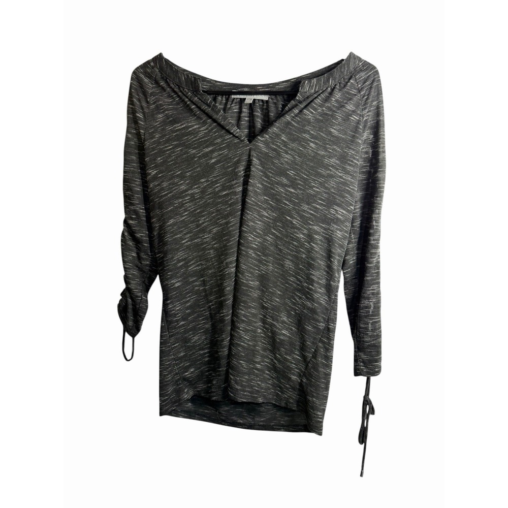 daniel rainn womens grey black long tie sleeve shirt size small